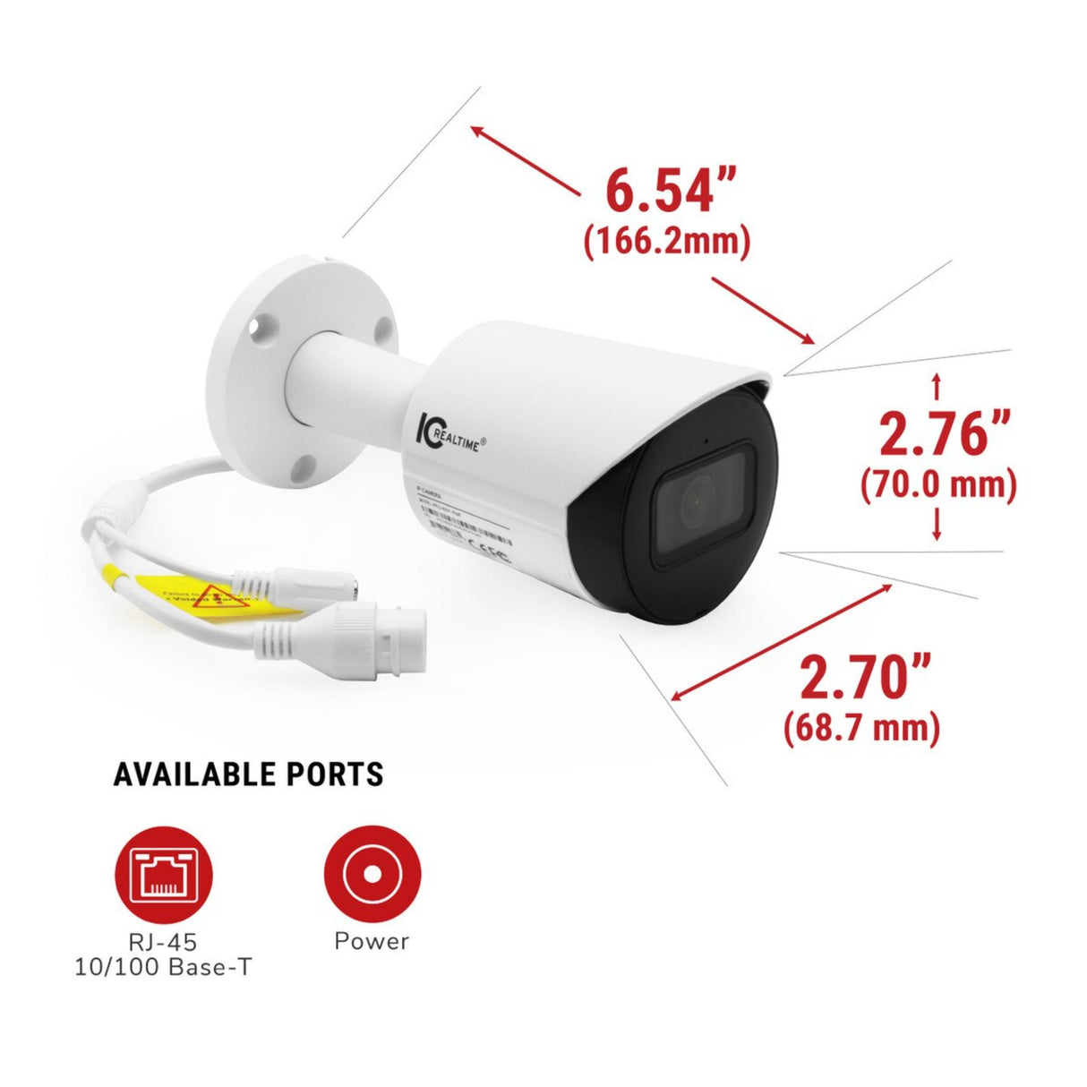 IC Realtime IPEG-B40F-IRW3 4MP IP Bullet Camera With IR, PoE, and Microphone