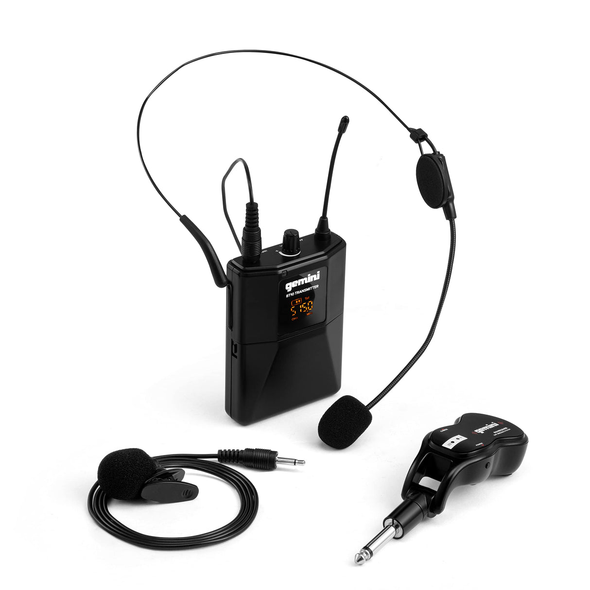 Gemini GMU-HSL100 UHF Wireless Hands Free Lavalier Headset Microphone System