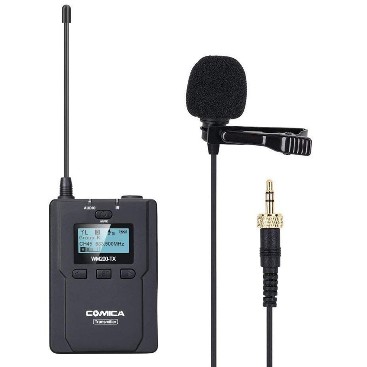 Comica CVM-WM200TX UHF 96-Channel Wireless Transmitter and Lavalier Microphone