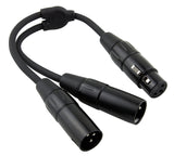 Pig Hog PY-XF2XM 6-Inch Y Cable XLR (F)-Dual XLR (M)