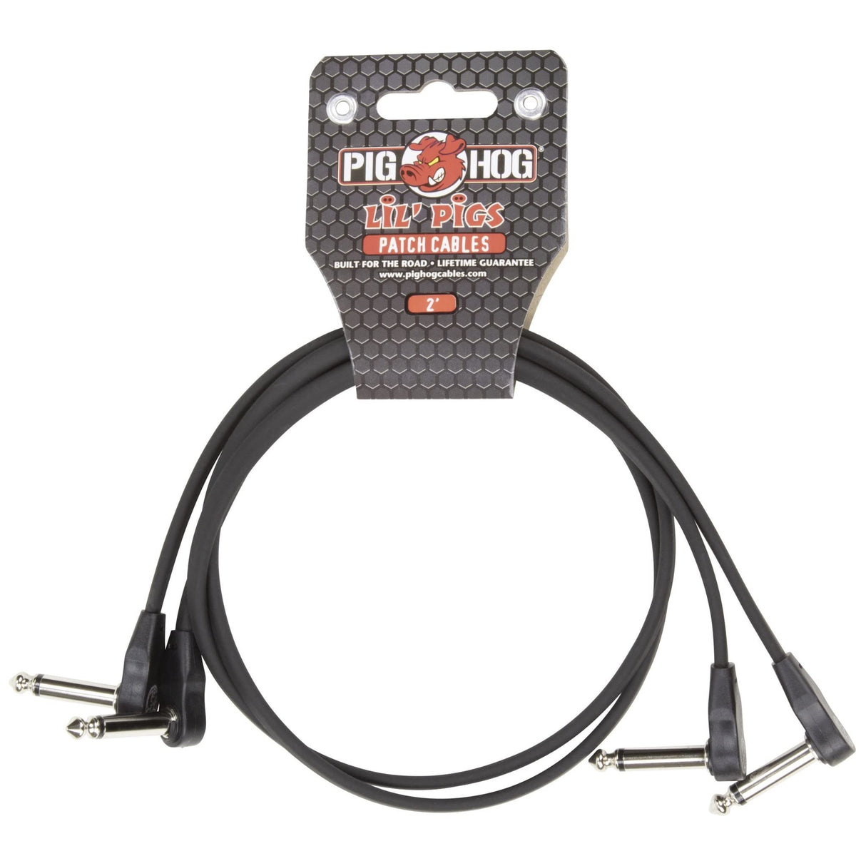 Pig Hog PHLSK2BK Lil' Pigs 2ft Low Profile Patch Cables, 2-Pack