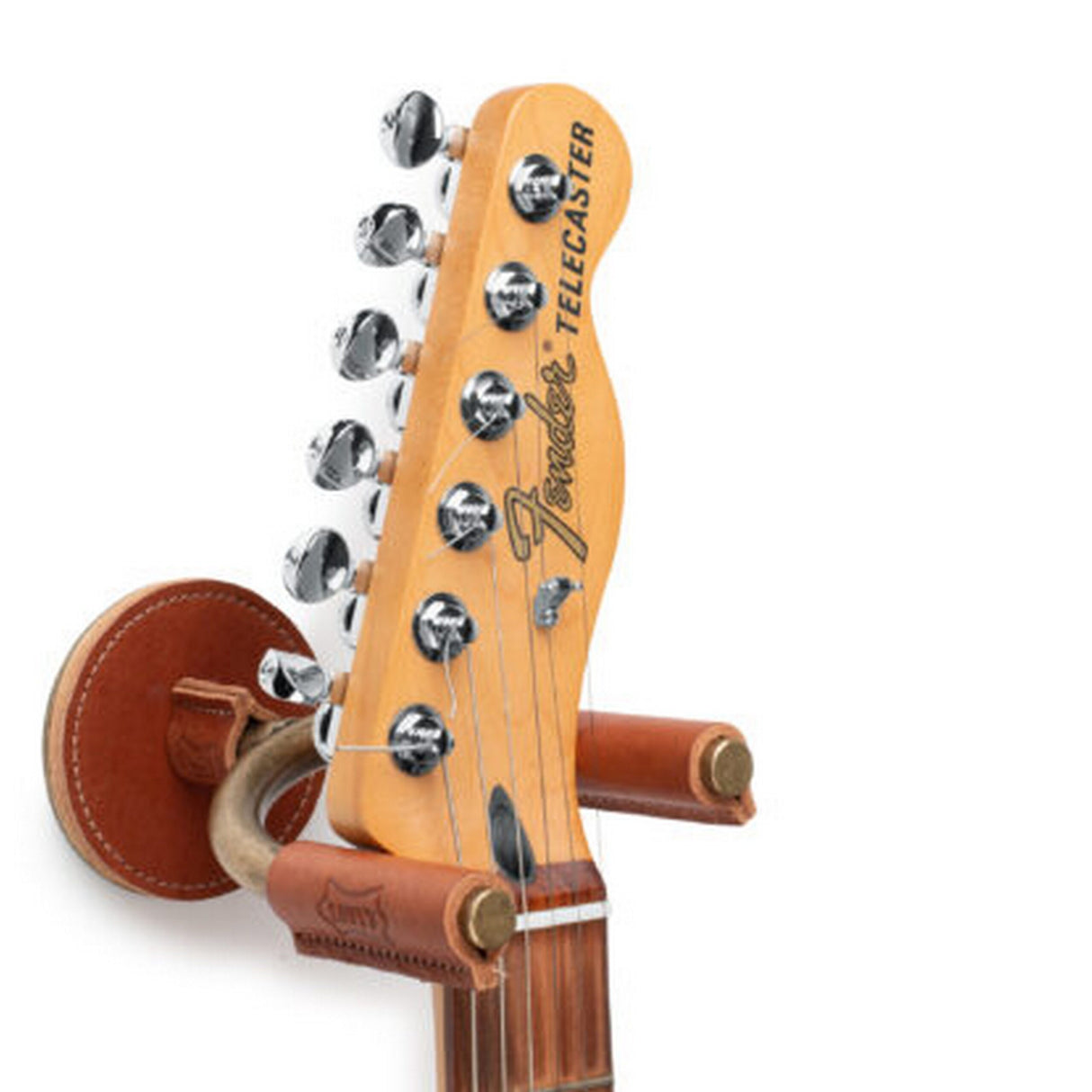 Levy's Brass Forged Guitar Hanger with Tan Leather