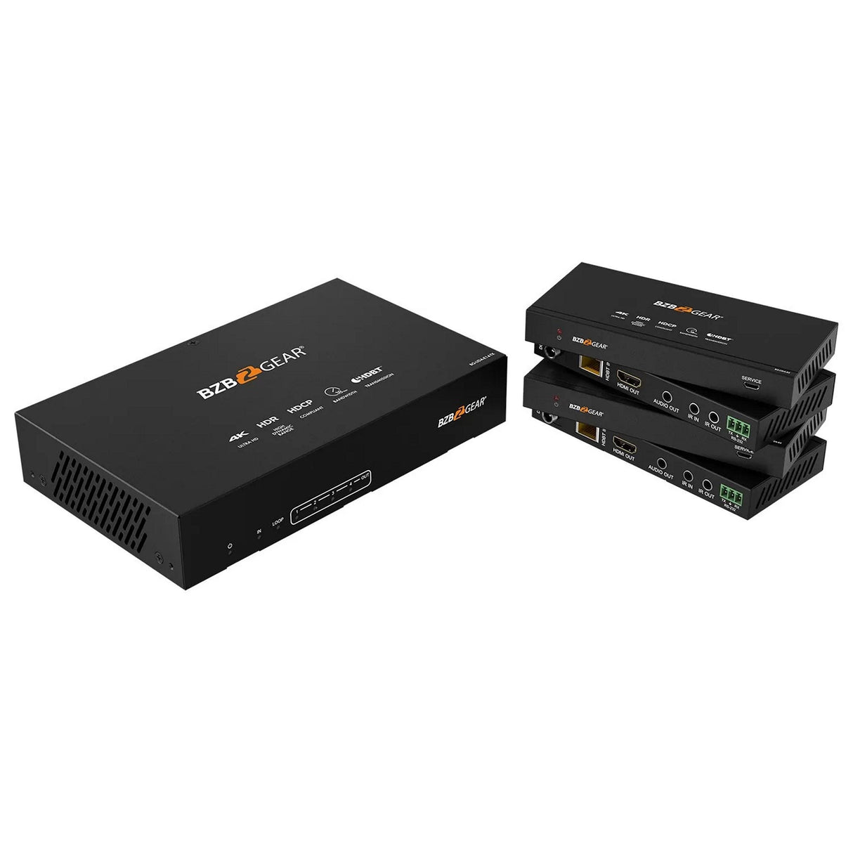 BZBGEAR BG-UDA-E14 1x4 4K UHD 18Gbps HDMI HDBaset Splitter/Distribution Amplifier