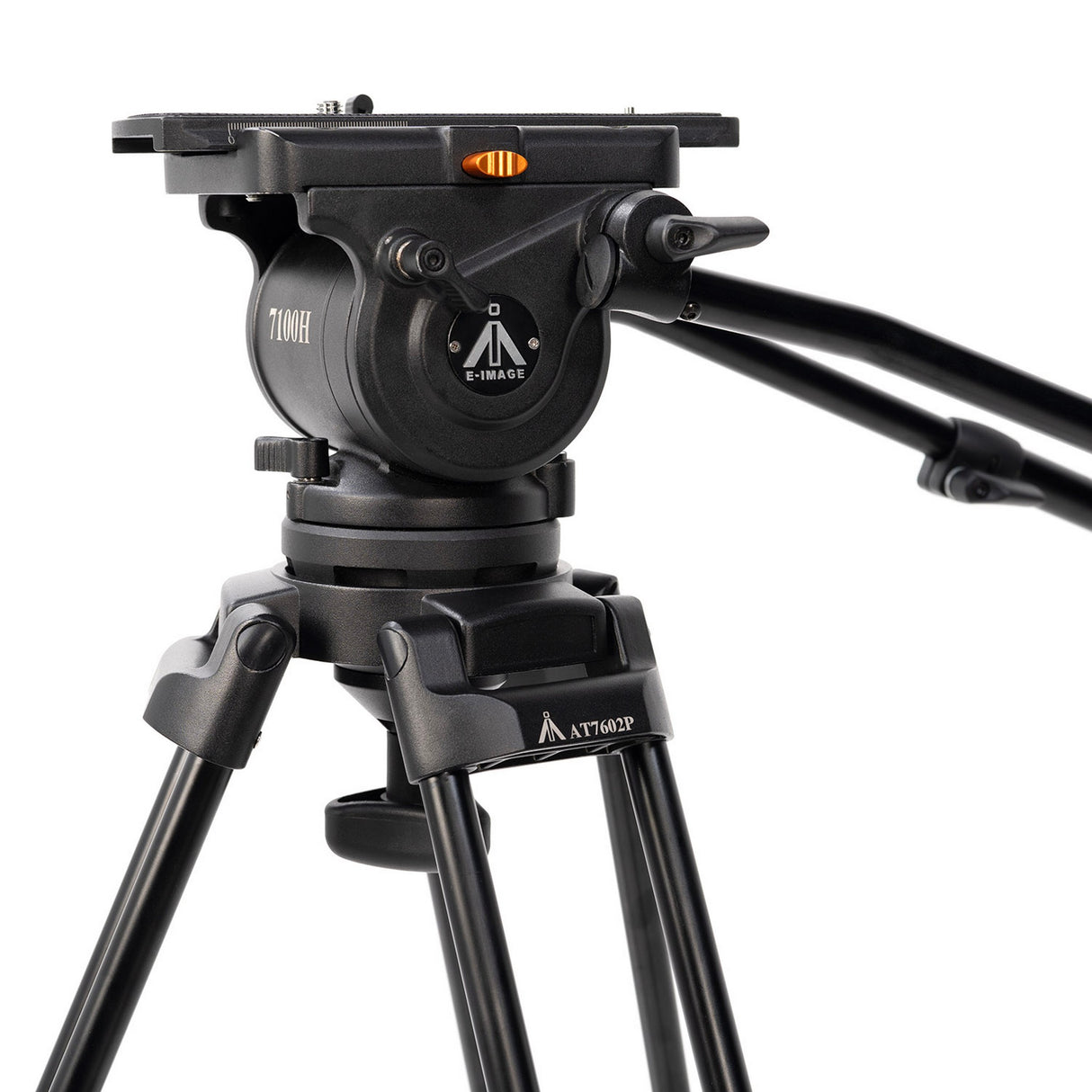 E-Image EI-7100-AAD 2-Stage Aluminum 100mm Fluid Head Tripod Kit with Dolly