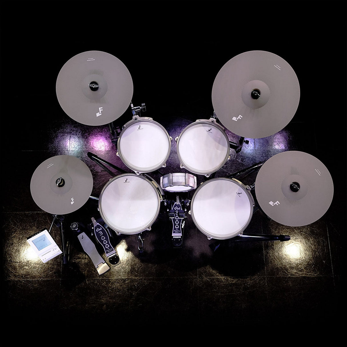 EFNOTE 3 Acoustic Designed Electronic Drum Set, White / Sparkle