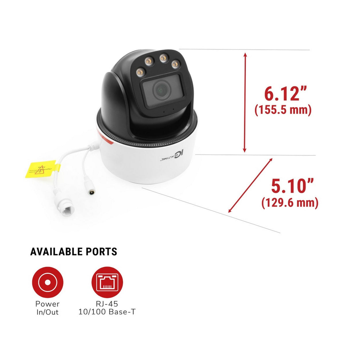 IC Realtime IPMX-P40F-W1-LED 4MP Full-Color LED AI PTZ Network Camera