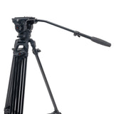 Ikan EG780A2D 2-Stage Aluminum Fluid Head Tripod Kit with Dolly and Adjustable Drag<