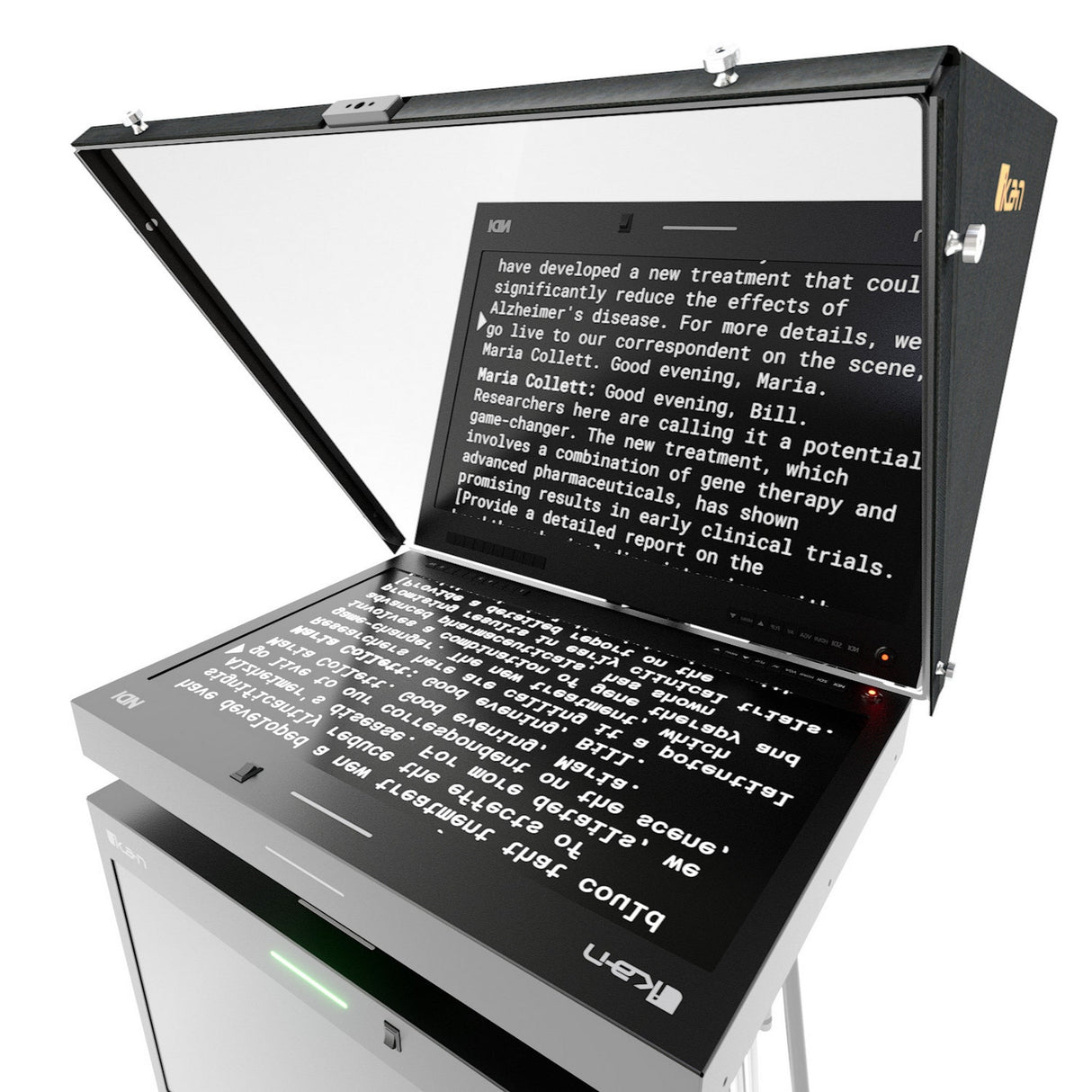 Ikan PT419W-PTZ-NDI-TMN-TK Aura 19-Inch POE++ PTZ NDI Teleprompter Talent Monitor with Full Encoding/Decoding IP Tally