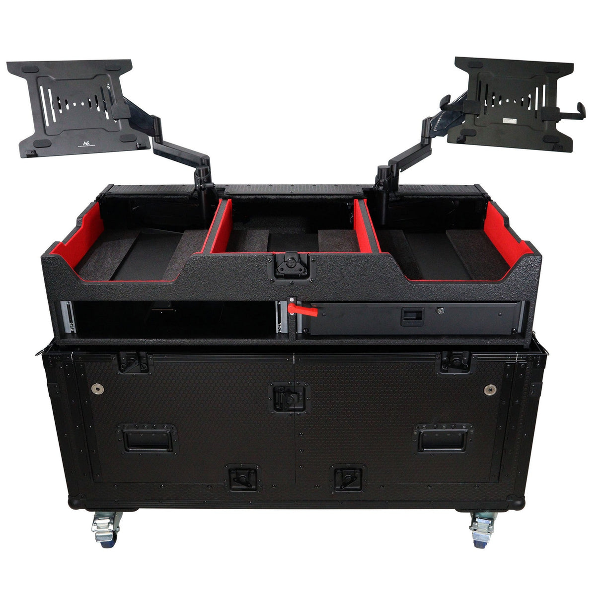 ProX XZF-CDM3K BLK Flip-Ready Easy Retracting Hydraulic Lift Case for Pioneer DJ CDJ-3000 and DJM-900 NXS2 System