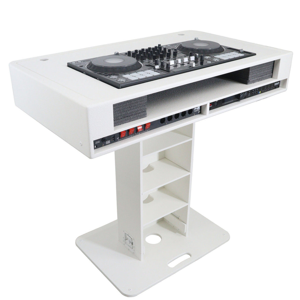 ProX XZF-DJCT W 2U CASE Control Tower DJ Podium for Pioneer DJ DDJ-REV7, XDJ-XZ, DDJ-1000, RANE One