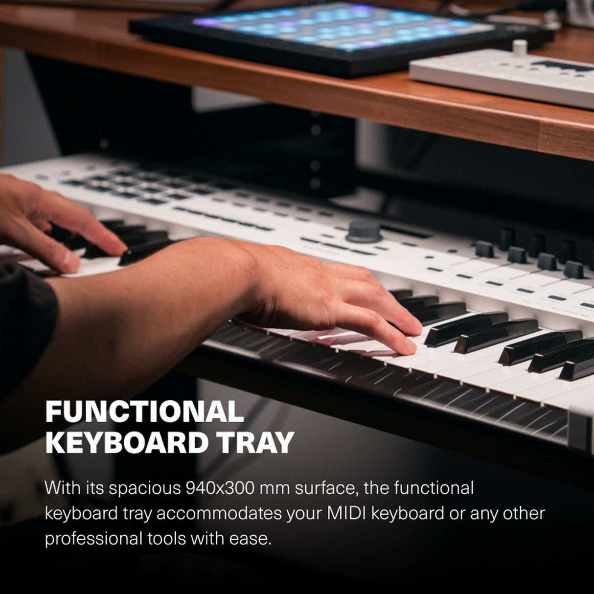 Wavebone Starship Studio Standing Desk with Keyboard Tray