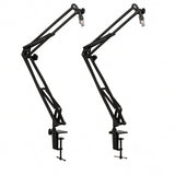 Gator Frameworks GFWMICBCBM1000 Desk‑Mounted Broadcast/Podcast Boom Mic Stands (2‑Pack)
