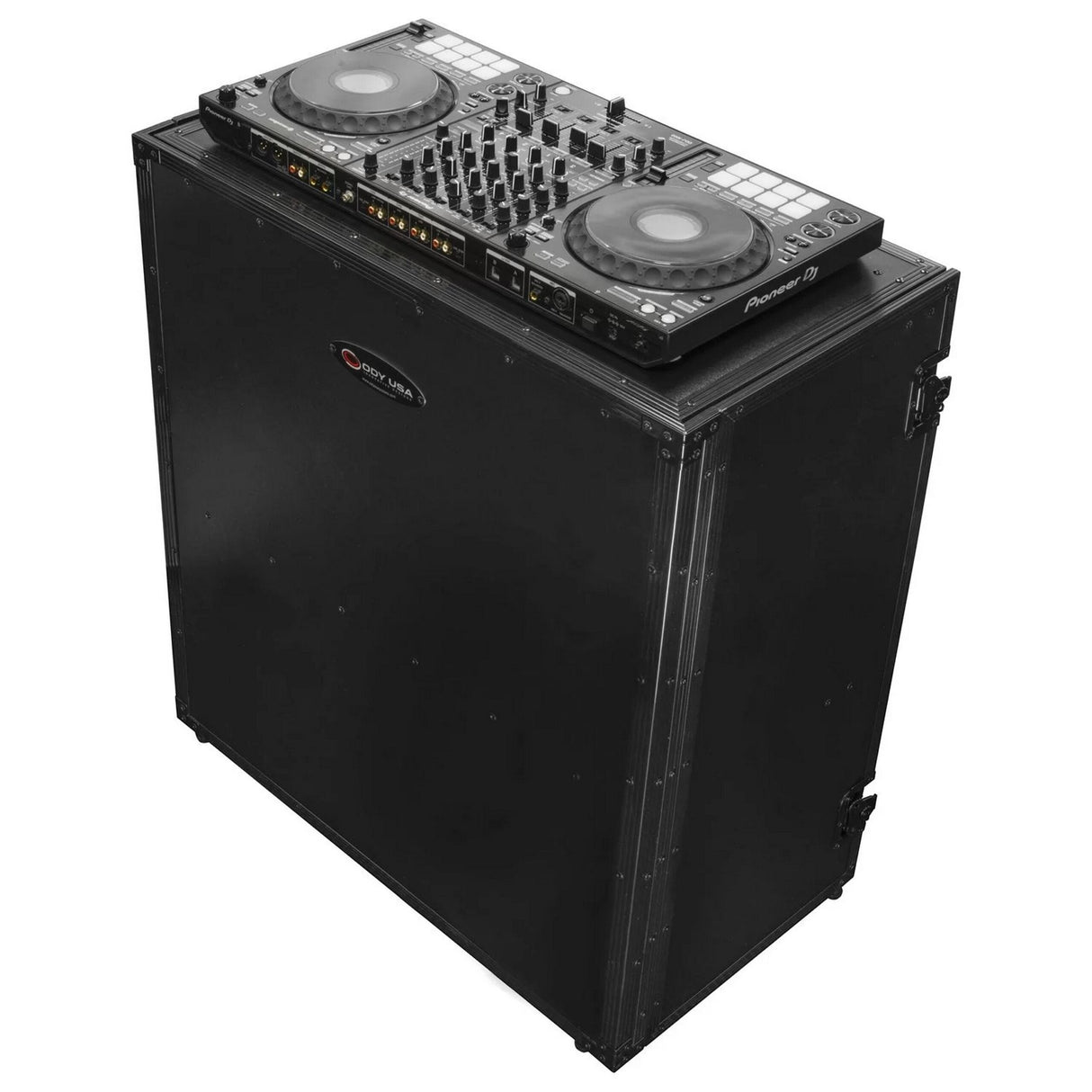 Odyssey Black Two-Tier DJ Fold-Out Stand, 33-Inches Wide, 36-Inches Tall