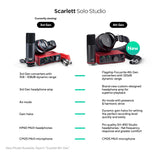 Focusrite Scarlett Solo Studio 2 x 2 USB Audio Interface with Condenser Microphone and Headphone, 3rd Generation