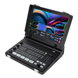 Sprolink NeoLIVE N5S 8-input SDI HDMI live streaming switcher with 10.1in touchscreen on white background