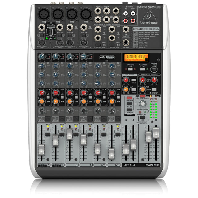 Behringer XENYX QX1204USB Premium 12-Input 2/2-Bus Mixer with XENYX Mic...