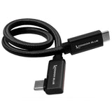 Kondor Blue USB C to USB C High Speed Cable for SSD Recording 12 Inch Right Angle Raven Black