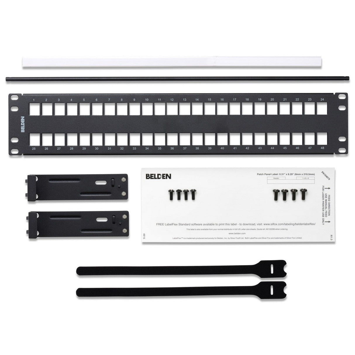 Belden AX103115 48 Port 2RU KeyConnect Modular Blank Patch Panel Black