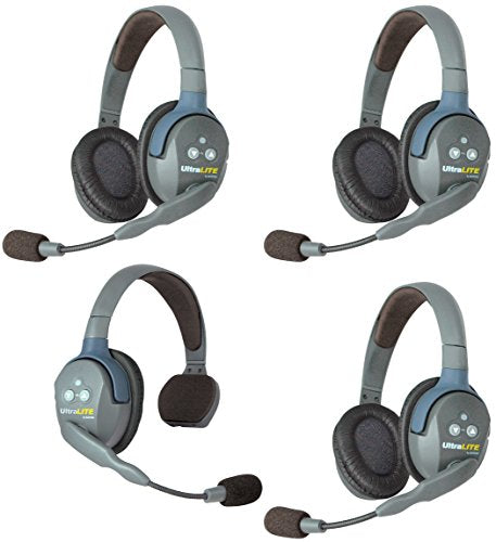 Eartec UL413 UltraLITE 4 Person System with 1 Single 3 Double Headset