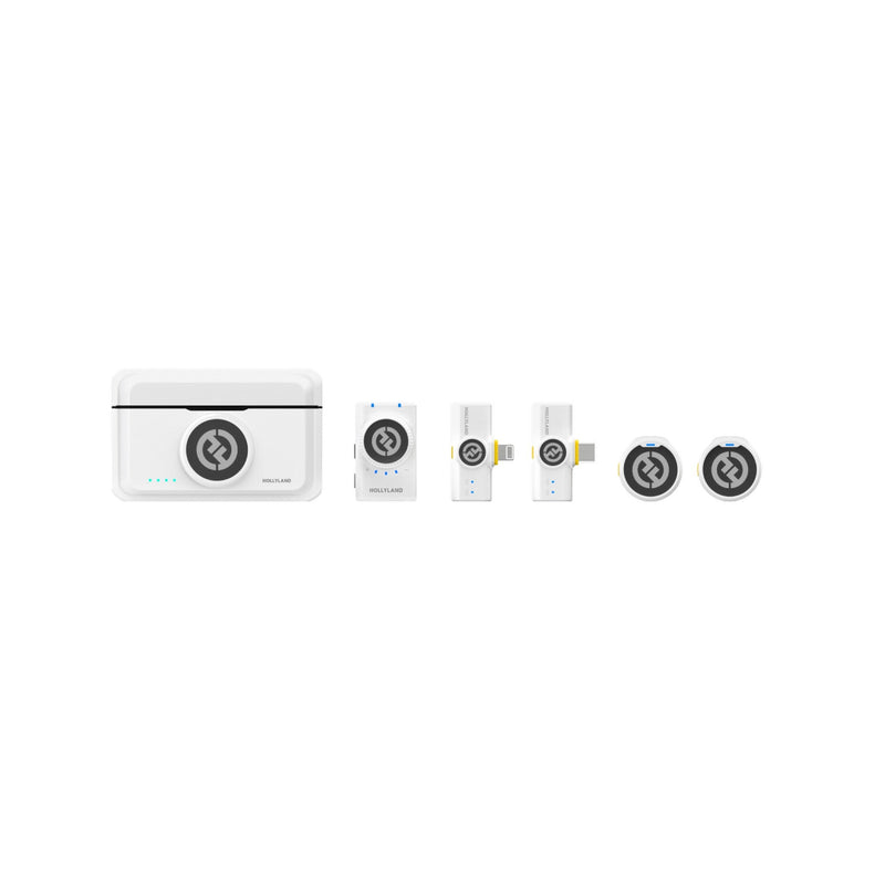 Hollyland LARK M2 Wireless Lavalier Microphone Combo Ivory White