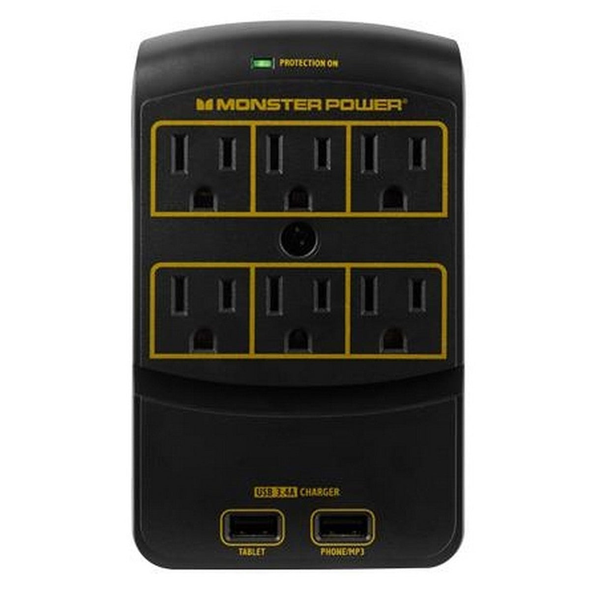 Monster 6 Outlets Power Gold 650 USB+ Surge Protector