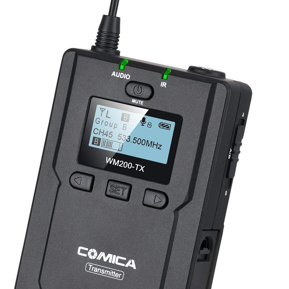 Comica CVM-WM200TX UHF 96-Channel Wireless Transmitter and Lavalier Microphone