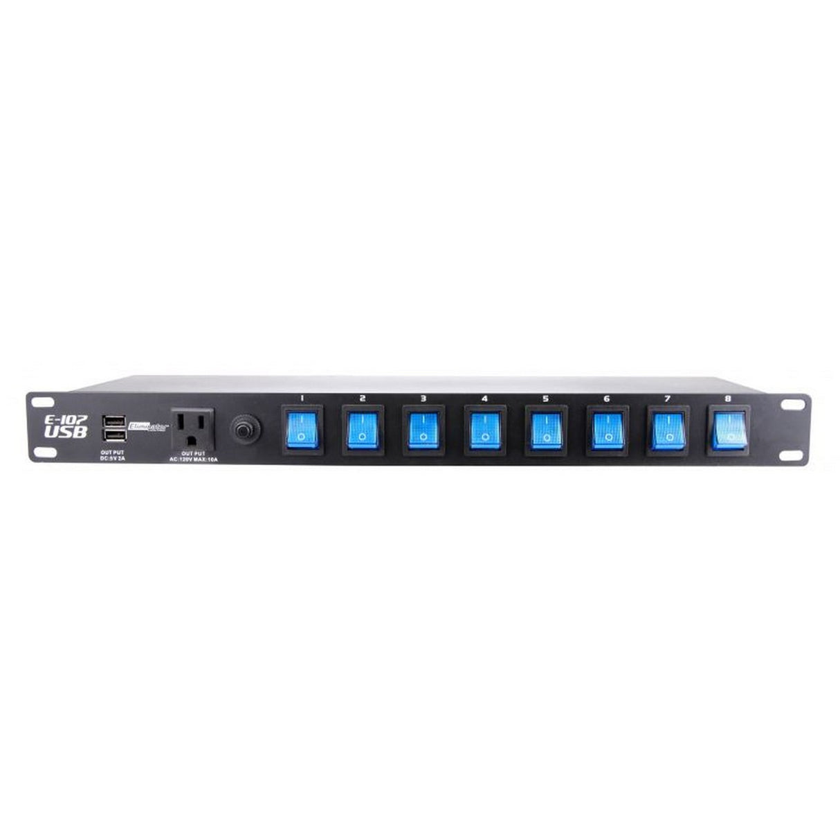 Eliminator Lighting E107 USB 8 Channels Rack Mount Power Center