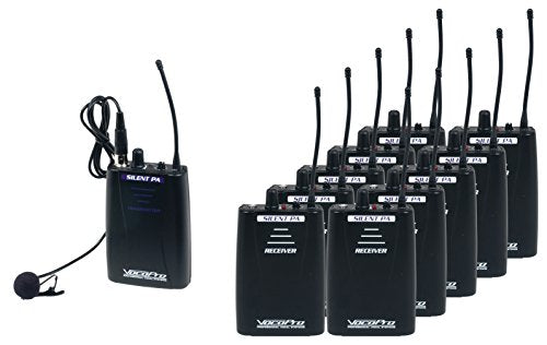 VocoPro SilentPA-TOUR10 16-Channel UHF Wireless Audio Broadcaster with 10 Receivers