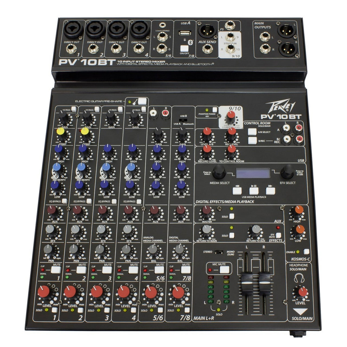 Peavey PV10BT 10 Channel Bluetooth Phantom Powered Mixer