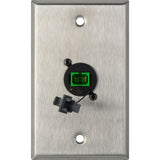 My Custom Shop WPL-1222 1-Gang Stainless Steel Wall Plate Multimode Fiber Optic Connector