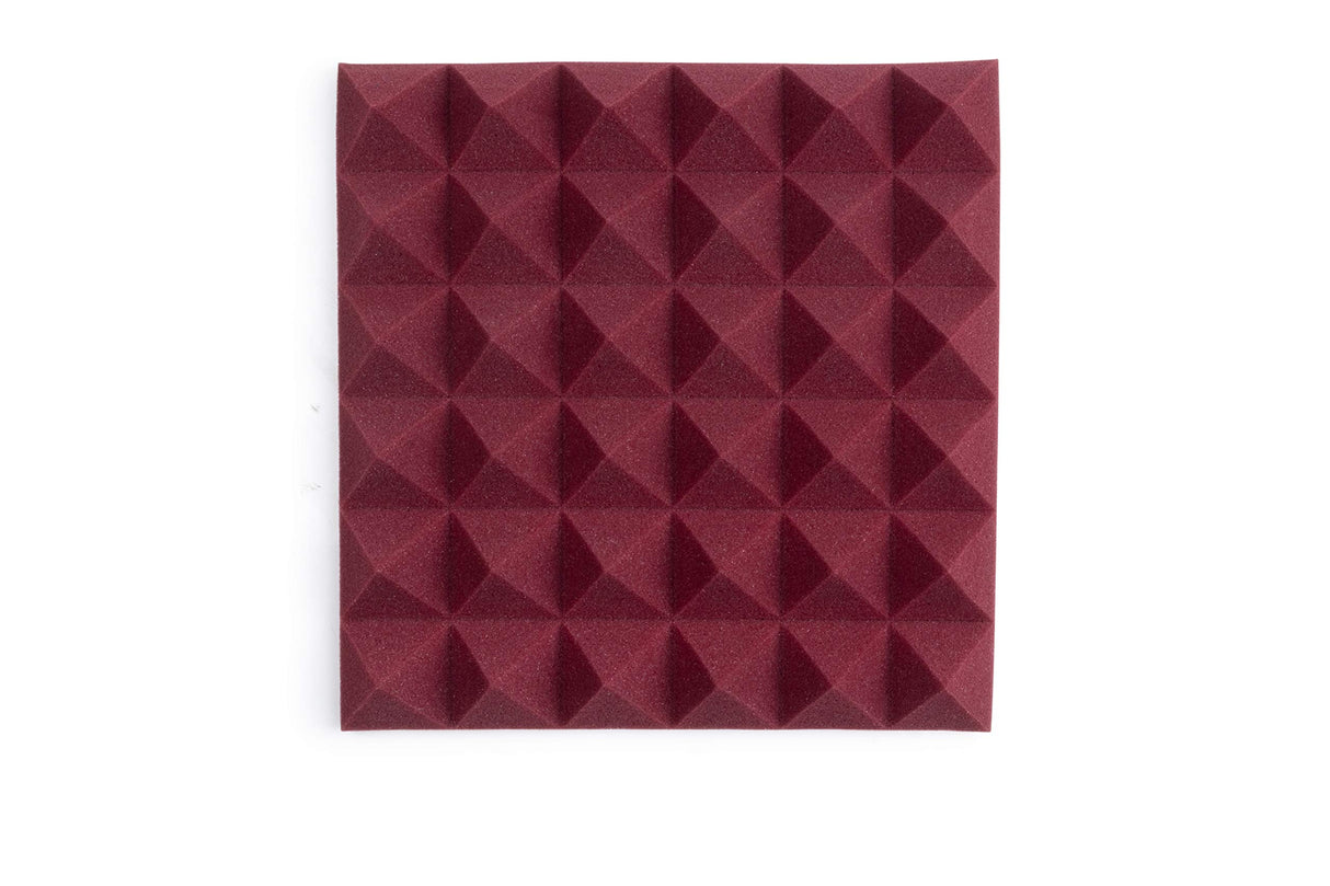 Gator GFW-ACPNL1212PBDY-2PK 2 Pack of Burgundy Acoustic Pyramid Panel, 12 x 12 Inches