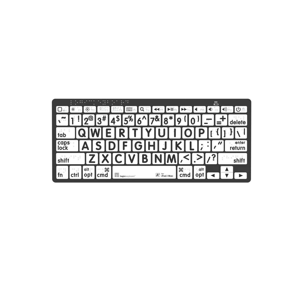 Logickeyboard Braille LargePrint Black/White MAC Keyboard, US English