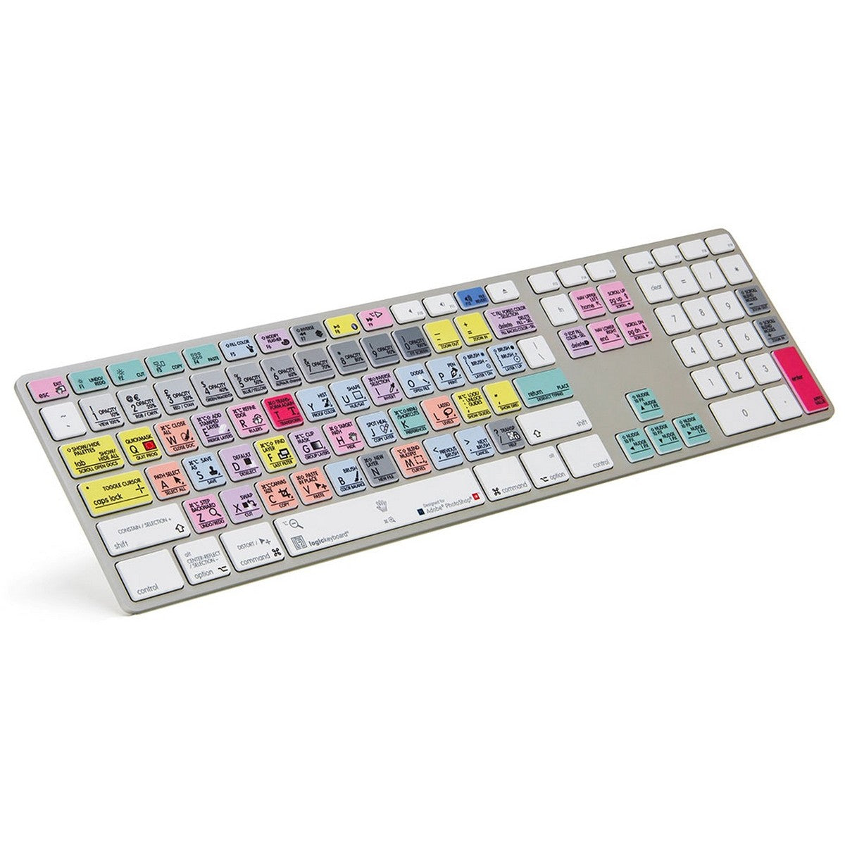 Logickeyboard Adobe PhotoShop CC Apple Advance Alu Keyboard Ultra Thin Shortcut Keyboard for Adobe Photoshop CC