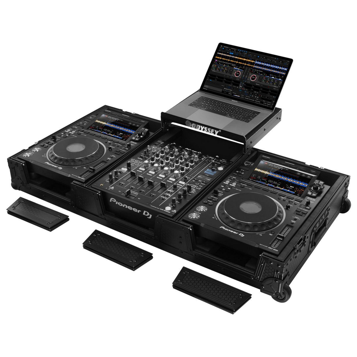 Odyssey Industrial Board Glide Style Universal Case for 12-Inch DJ Mixers/Two Pioneer CDJ-3000