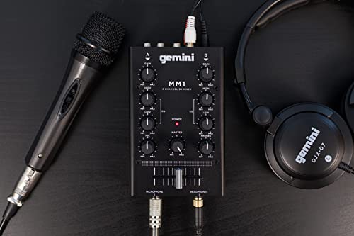 Gemini MM1 2 Channel Mini Analog DJ Mixer (Used)