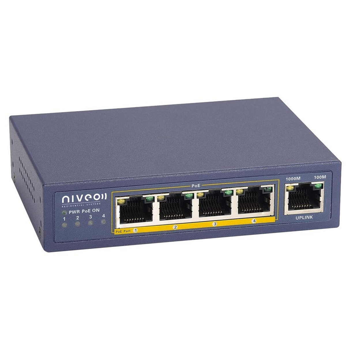 Niveo NRS5GP 4 Port + Uplink PoE+ Gigabit Network Switch