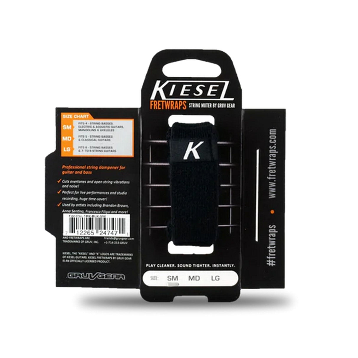 Gruv Gear Kiesel FretWraps String Muter Black Large - accessories