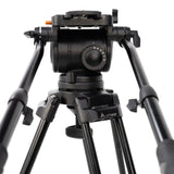 E-Image EI-7100-AAD 2-Stage Aluminum 100mm Fluid Head Tripod Kit with Dolly