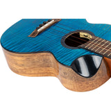 Flight Comet EQ-A Tenor Solid Flamed Maple Rosewood Ukulele, Blue