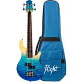 Flight TBL Transparent Blue Solid Body Mini Bass