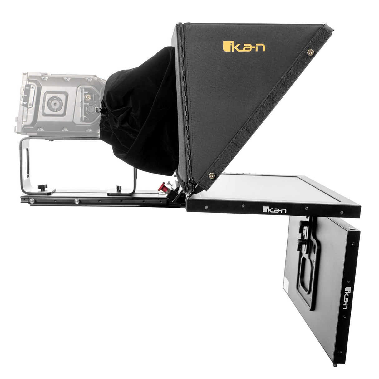 Ikan PT419W-TM-PEDESTAL 19-Inch Widescreen Teleprompter with Talent Monitor, Pedestal, and Dolly Turnkey