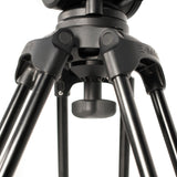 Ikan EG20A2D 2-Stage Aluminum 100mm Fluid Head Tripod and Dolly Kit with Counterbalance