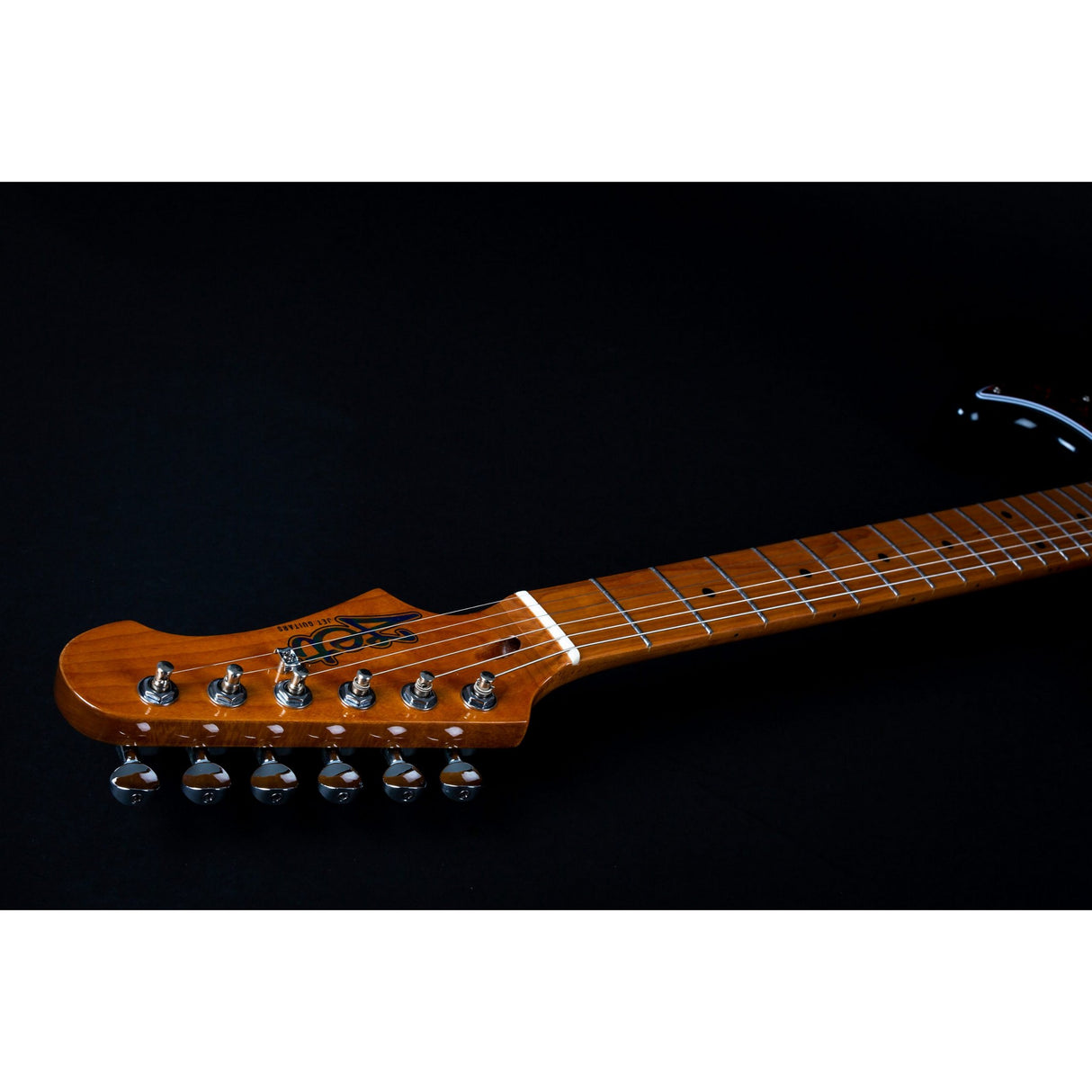 JET Guitars JS 300 BK SSS Basswood Body Electric Guitar with Roasted Maple Neck/Fretboard