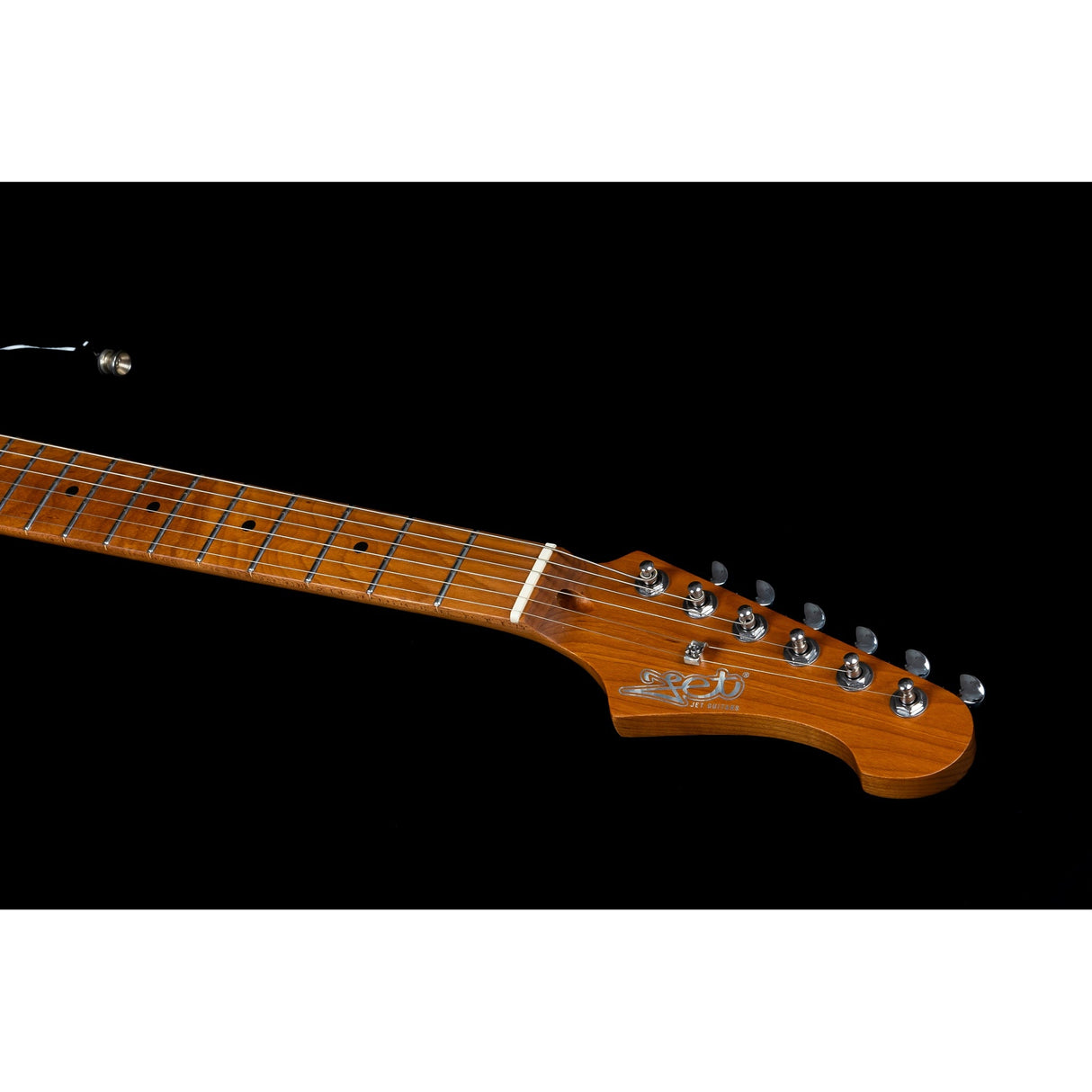 Jet Guitars JS-300 Mini Roasted Maple Electric Guitar, Black Finish