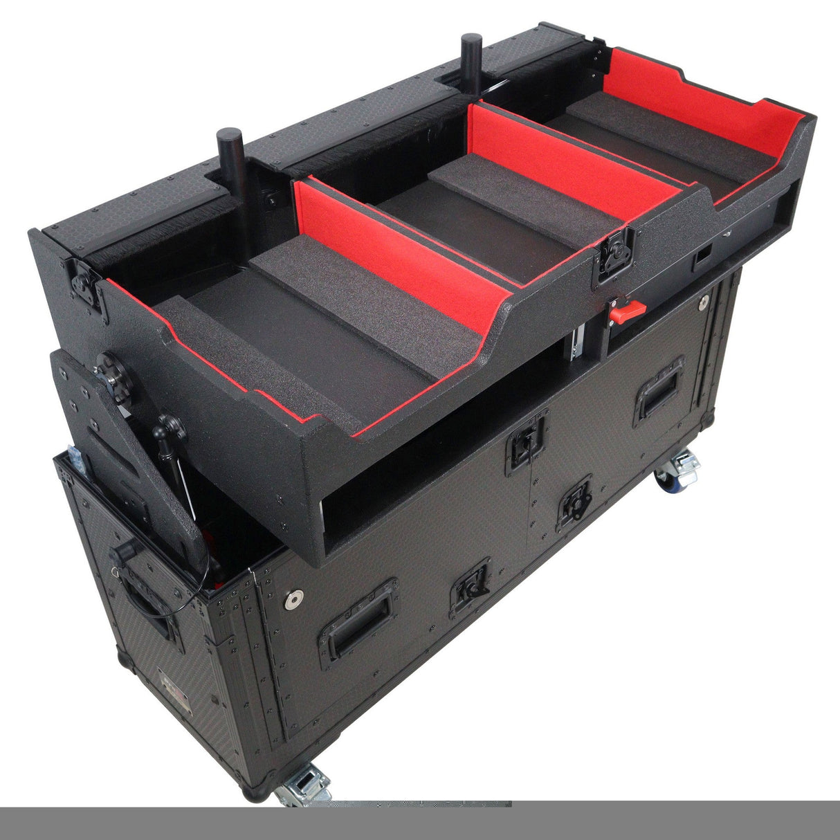 ProX XZF-CDM3K BLK Flip-Ready Easy Retracting Hydraulic Lift Case for Pioneer DJ CDJ-3000 and DJM-900 NXS2 System