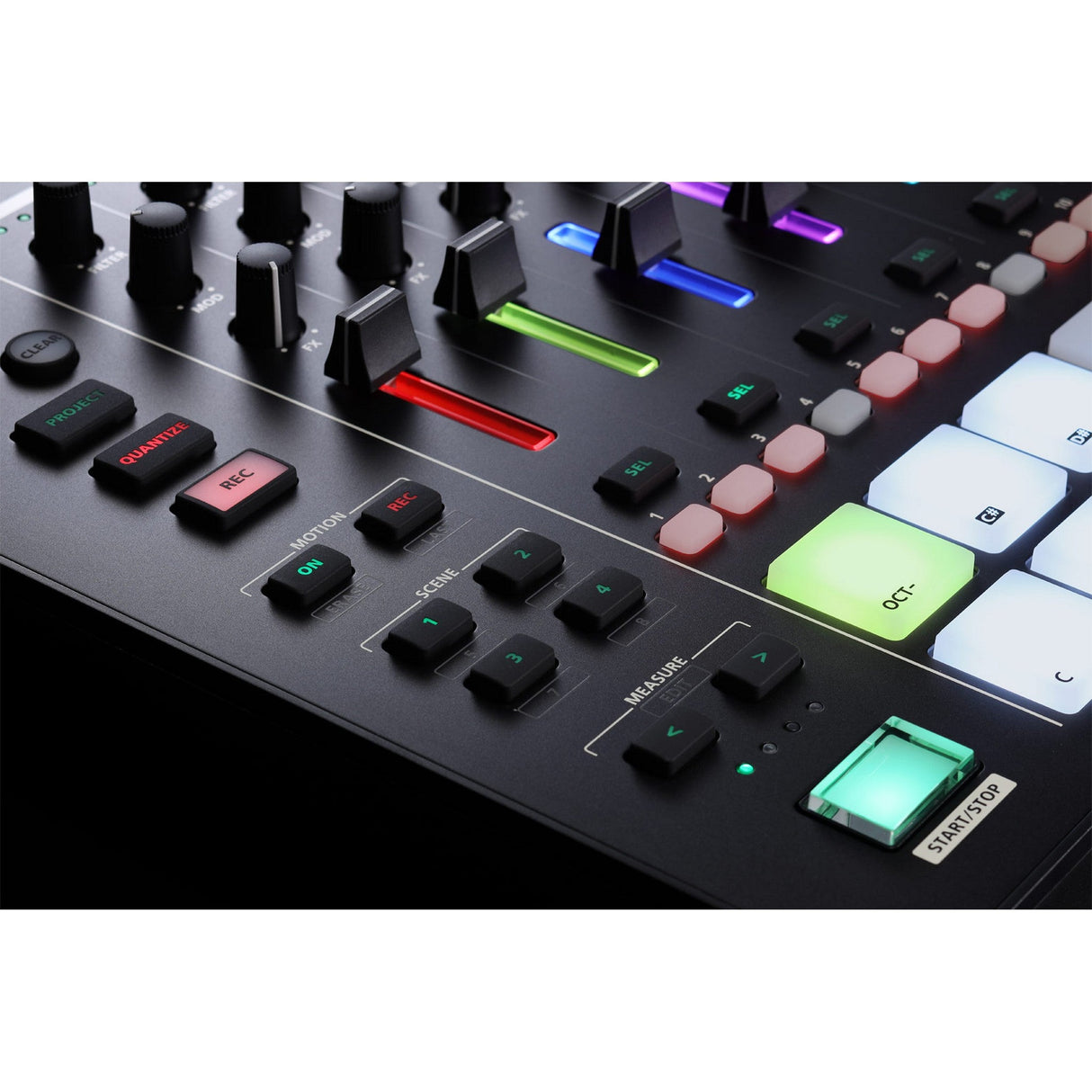 Roland MC-707 groovebox with pads and real-time controls