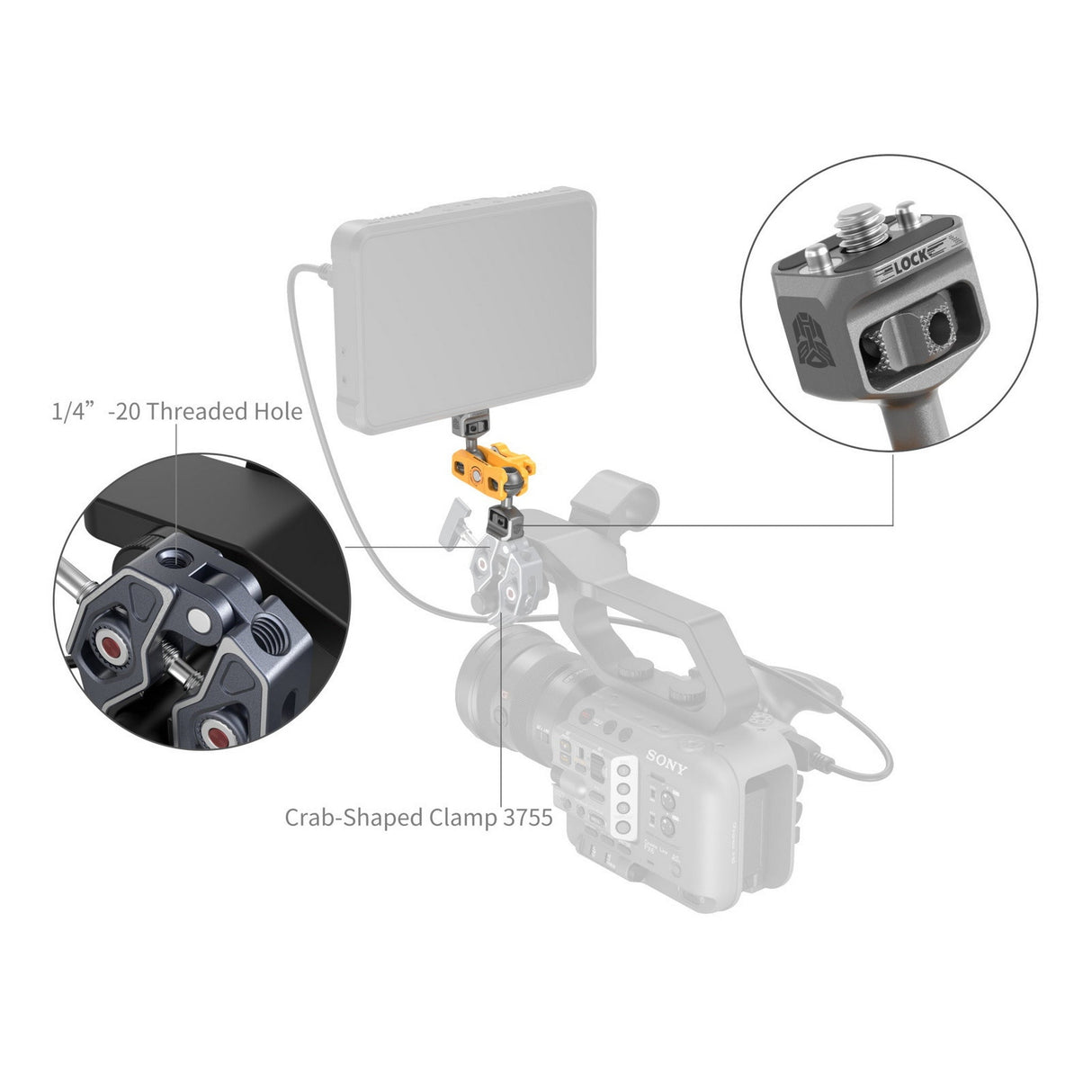SmallRig 5522 Magic Arm Support with Dual Ball Heads, BumbleBee Edition