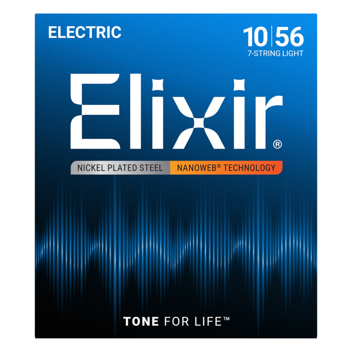 Elixir 12057 Nickel-Plated Steel NANOWEB 7-String Electric Guitar Strings - Light (10-56)