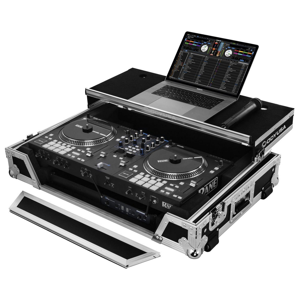 Odyssey Flight Case with 1U Rack Space and Glide Platform for Rane One