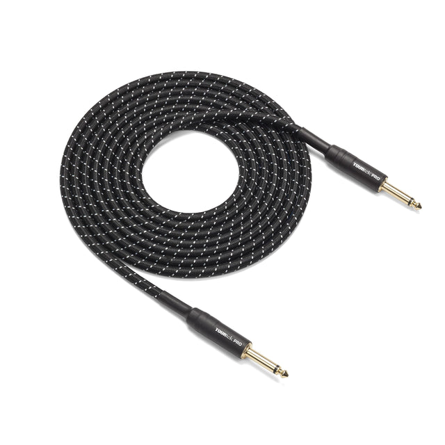 Samson Tourtek Pro TPIW Woven Fabric Straight Connector Instrument Cable Gold Plug 25 Foot